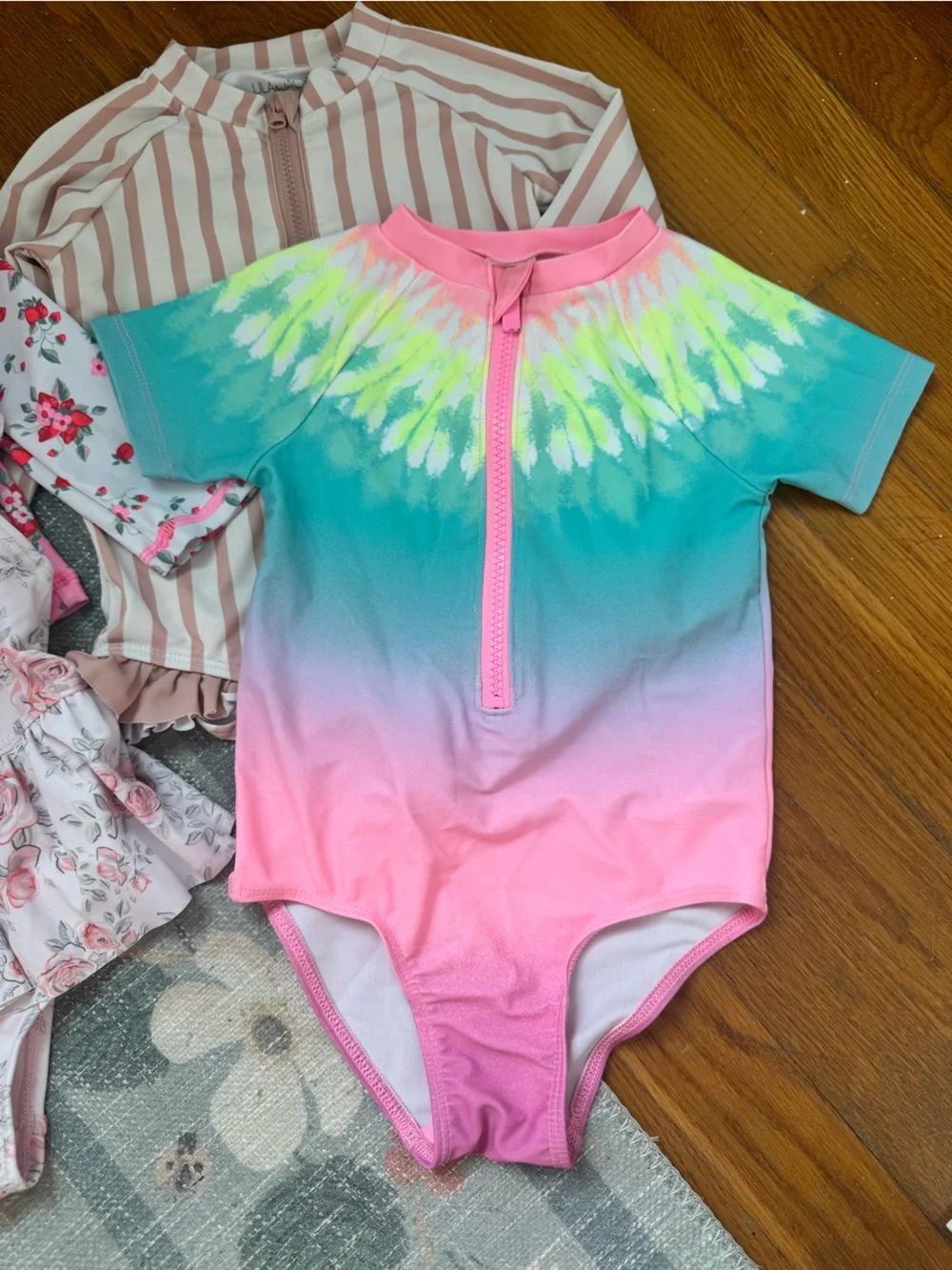 Lot of 6 Toddler Girl Bathing Suits, 2T, Assorted Brands